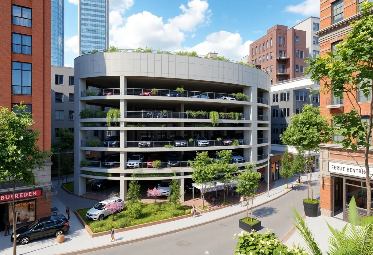 Rendering of the new parking garage in Las Vegas Arts District
