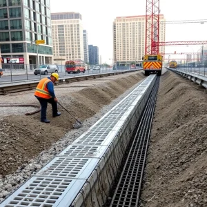 Construction of storm drains in Las Vegas