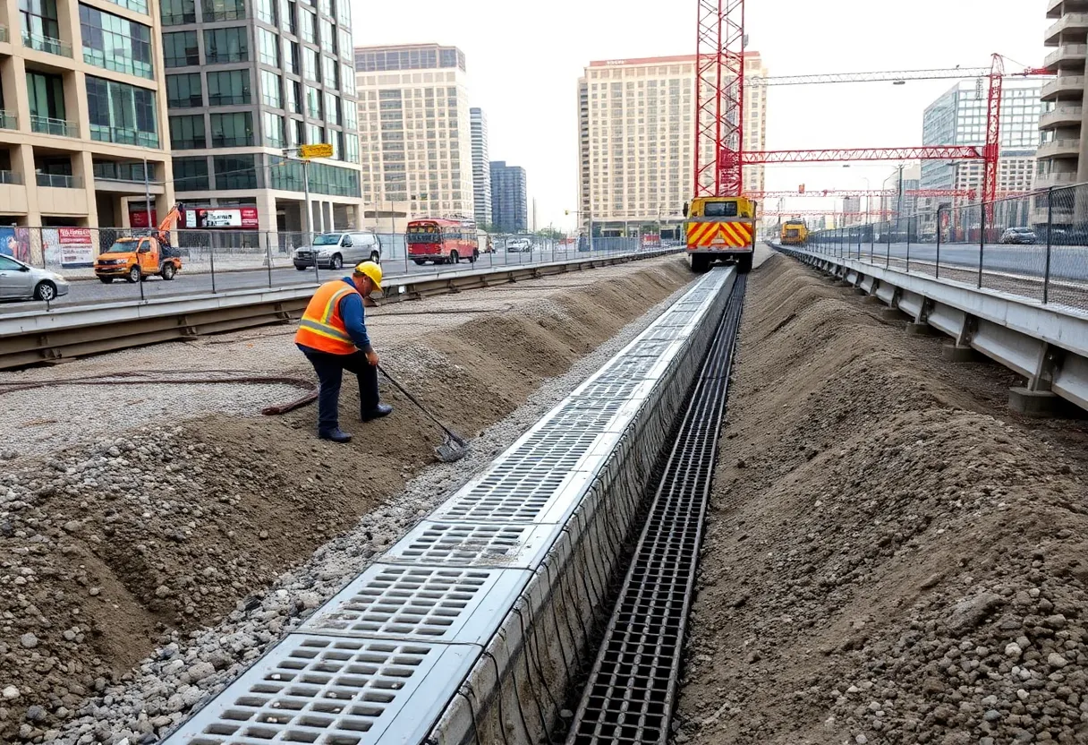 Construction of storm drains in Las Vegas
