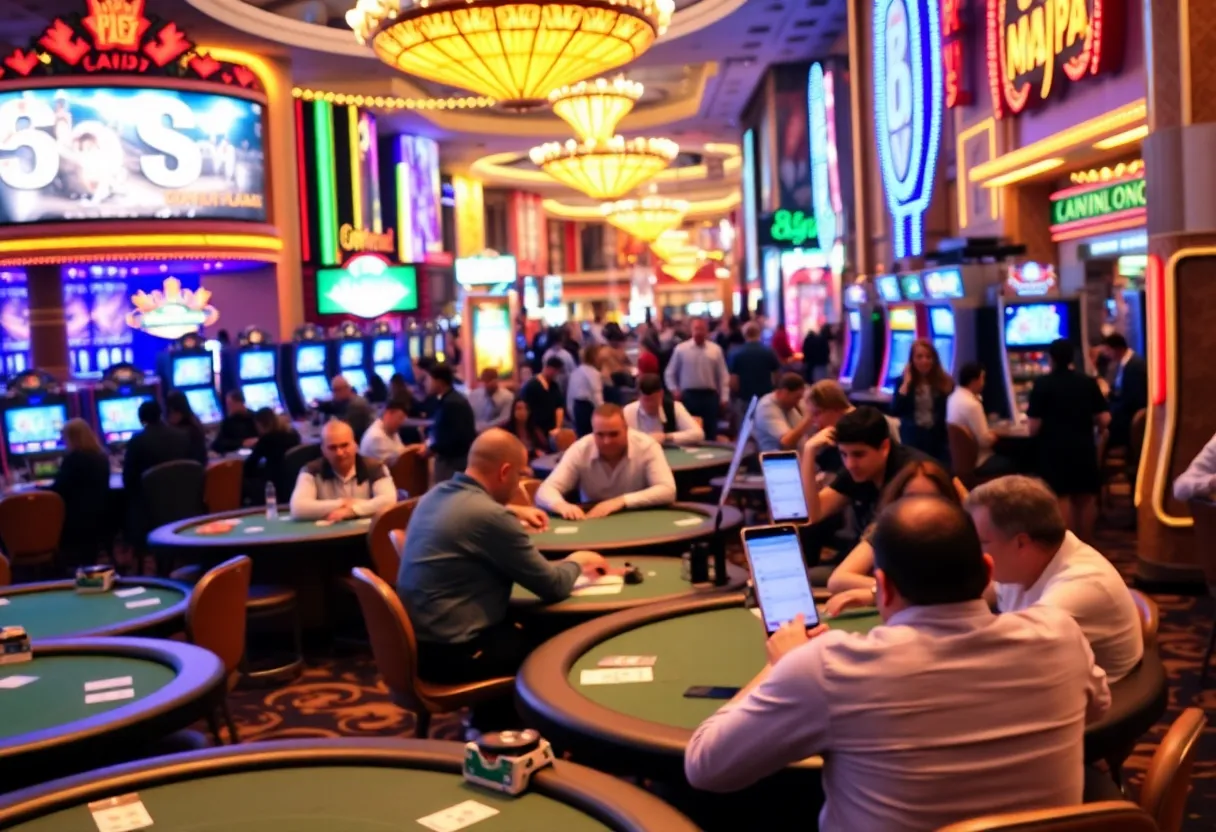 Casino poker game on the Las Vegas Strip