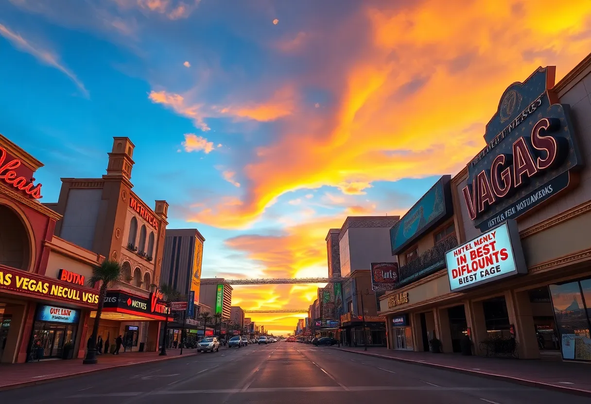 Las Vegas Strip showing fewer tourists with discount signs
