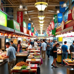 Diverse dining options in Las Vegas food hall