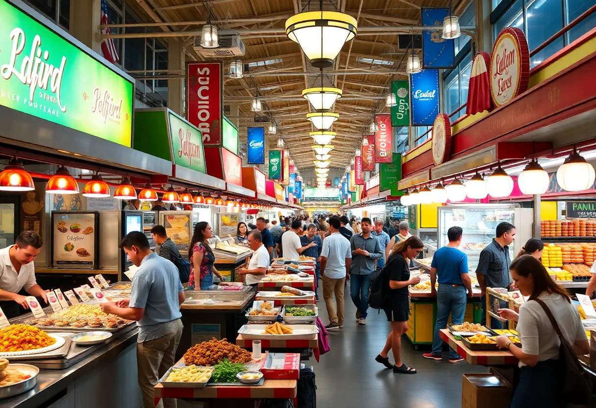 Diverse dining options in Las Vegas food hall