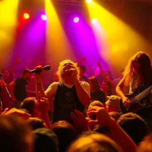 Post-hardcore band Lords of Death performing live on stage.
