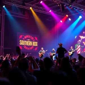 Crowd enjoying the Molly Hatchet concert at the Golden Nugget