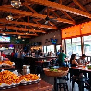 Inside view of Nacho Daddy restaurant featuring lively dining atmosphere
