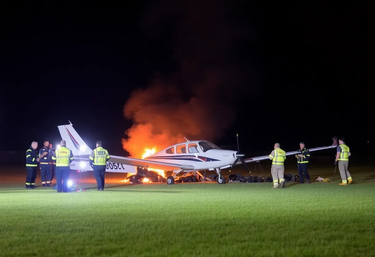 Crash site of a Piper PA-28 aircraft near Needles Airport