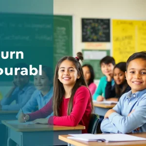 Classroom of students participating in an educational activity representing accountability in schools.