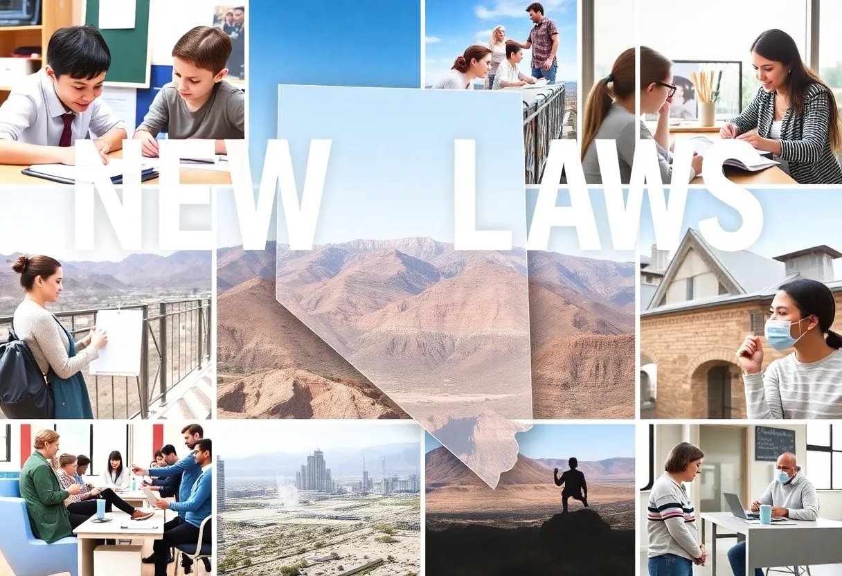 Collage illustrating new laws in Nevada