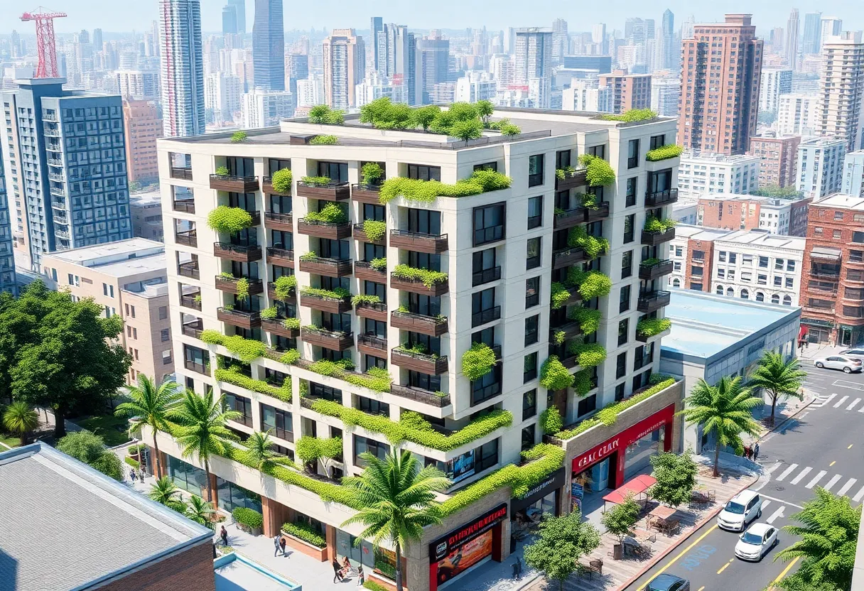 Illustration of the Pearl residential complex in Las Vegas Chinatown