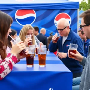 Participants enjoying the Pepsi Challenge taste test in Las Vegas