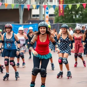 Participants enjoying RollerCon festival with roller skating activities