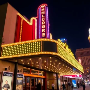 New art-deco marquee at the Smith Center for the Performing Arts in Las Vegas