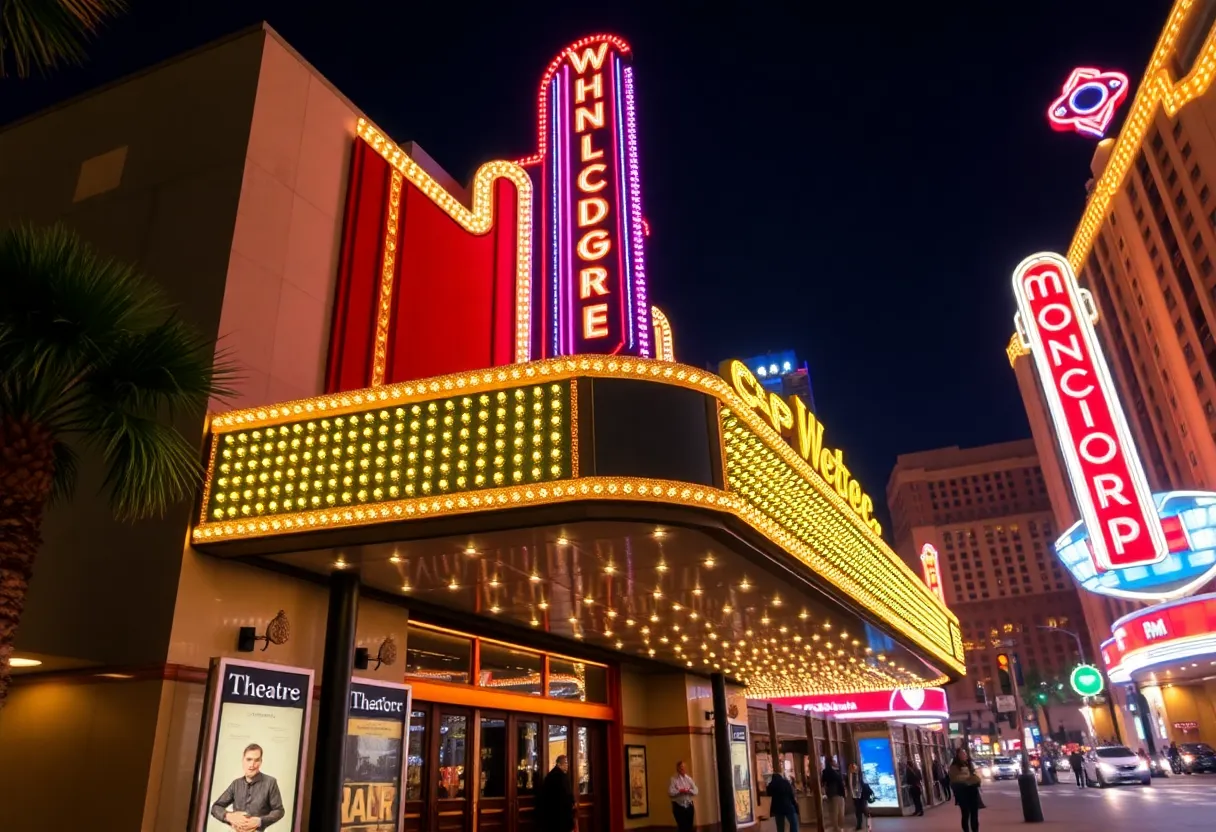 New art-deco marquee at the Smith Center for the Performing Arts in Las Vegas