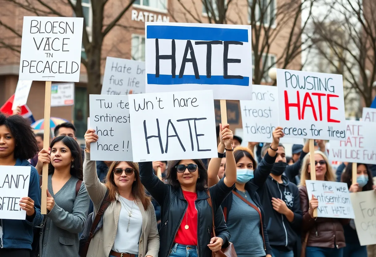 Community rally against antisemitism in Las Vegas