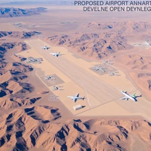 Aerial view of the proposed Southern Nevada airport development site.