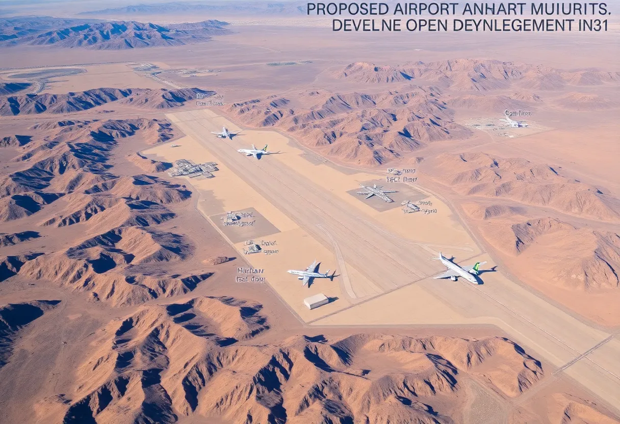Aerial view of the proposed Southern Nevada airport development site.