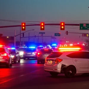 Traffic disruption caused by a stolen vehicle incident in Las Vegas