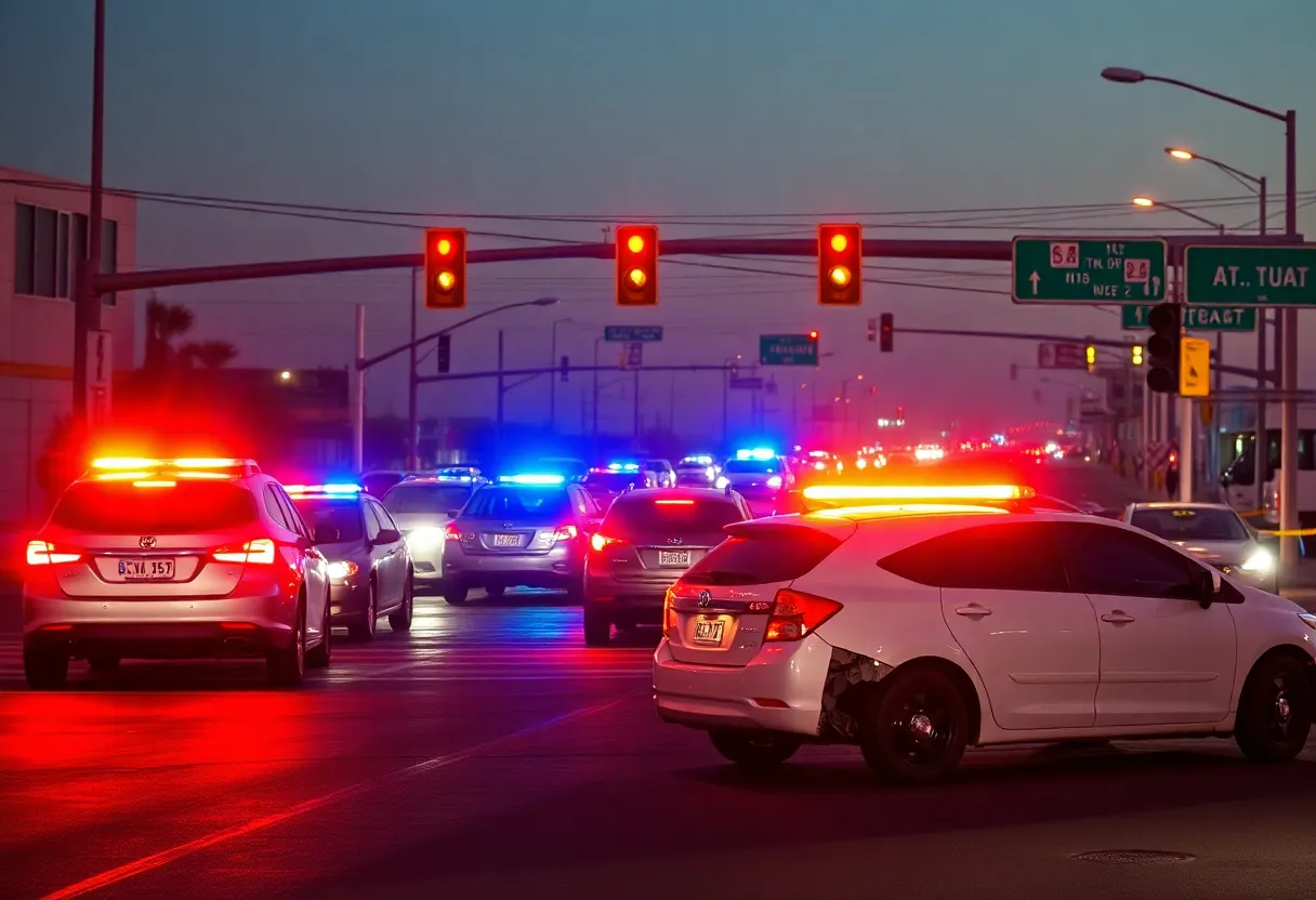 Traffic disruption caused by a stolen vehicle incident in Las Vegas