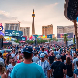 Crowds enjoying summer events in Las Vegas