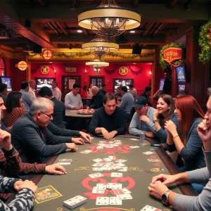 People enjoying the UNO Social Club at the Palms Casino Resort in Las Vegas