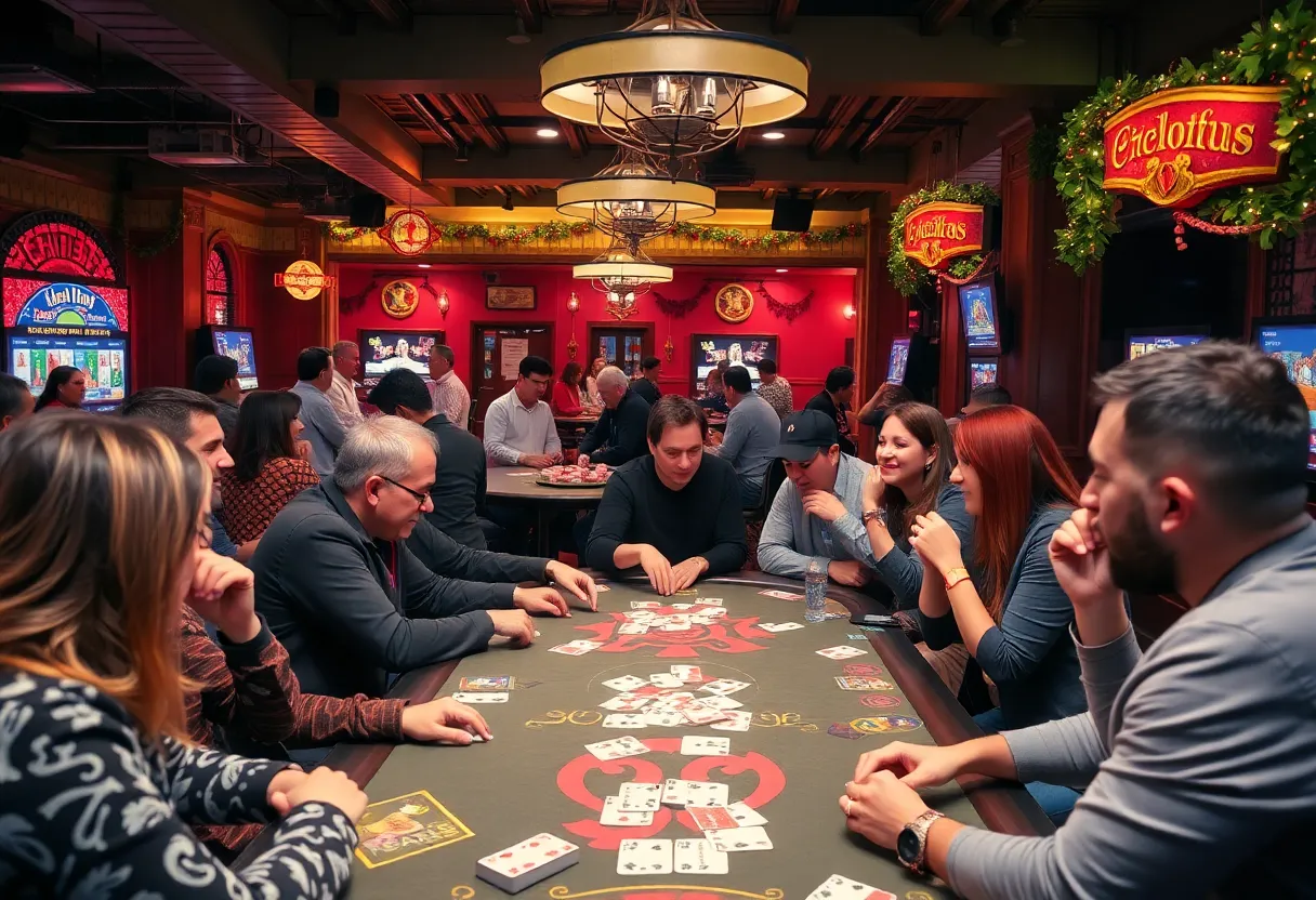 People enjoying the UNO Social Club at the Palms Casino Resort in Las Vegas