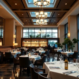 Interior view of Zuma Las Vegas restaurant featuring upscale decor