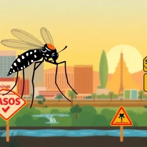Illustration of Aedes aegypti mosquito in Las Vegas