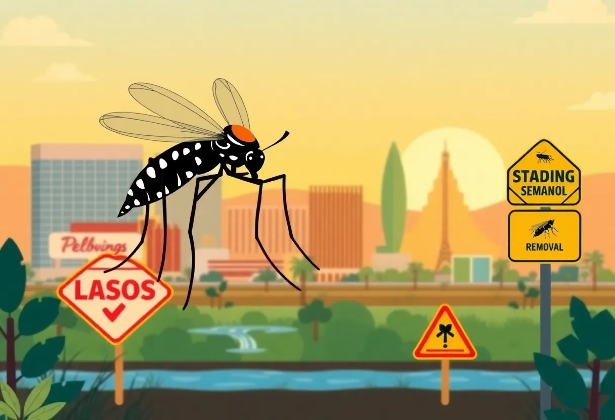 Illustration of Aedes aegypti mosquito in Las Vegas