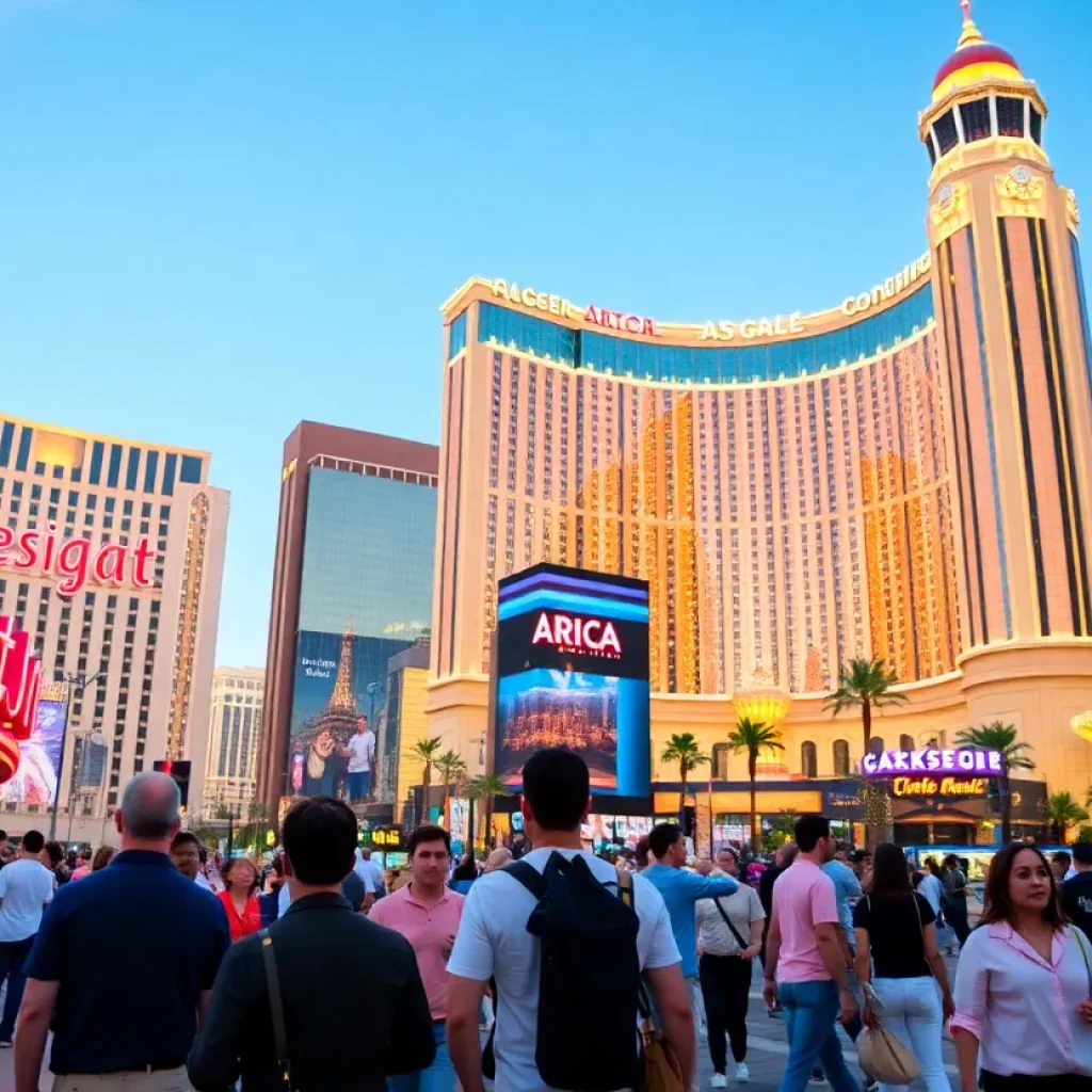 Las Vegas Strip with Aria and Luxor resorts