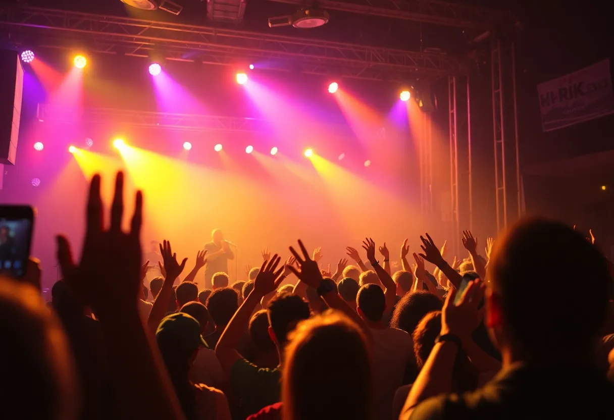 A lively crowd at a Boyz II Men concert in Las Vegas