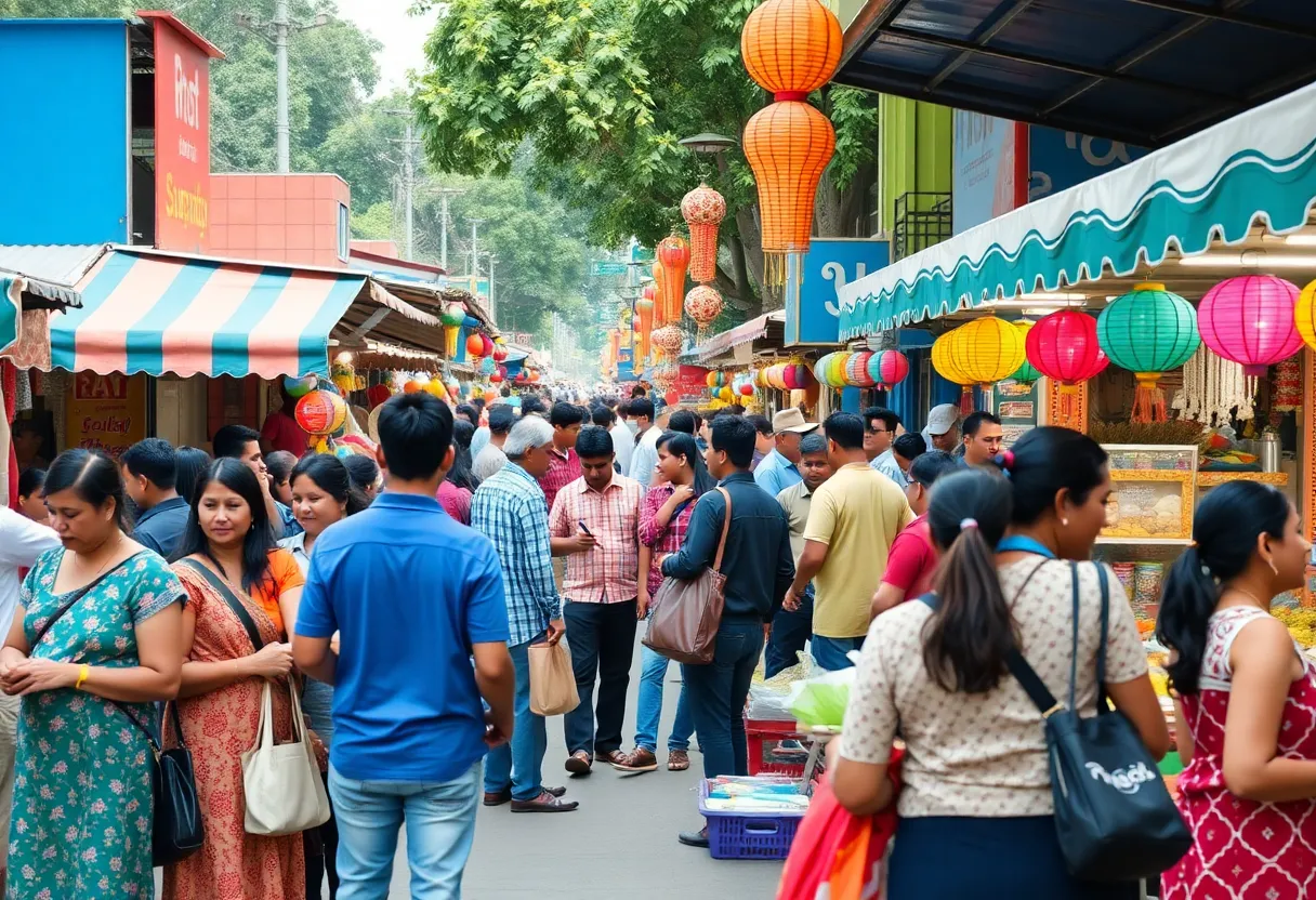 Vendors and customers at Broadacres Marketplace enjoying the reopening