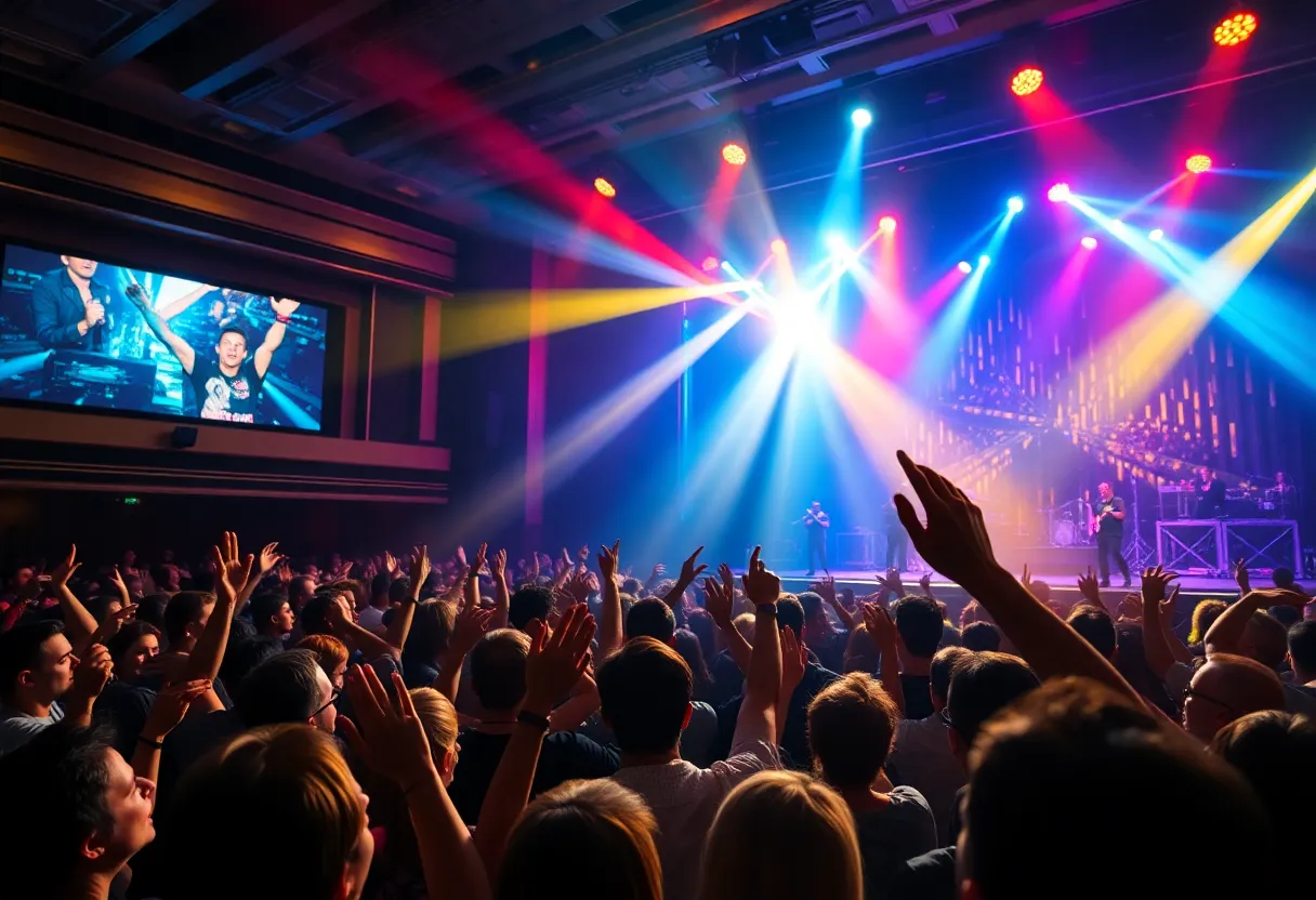 Crowd enjoying Chance the Rapper live concert at BleauLive Theater