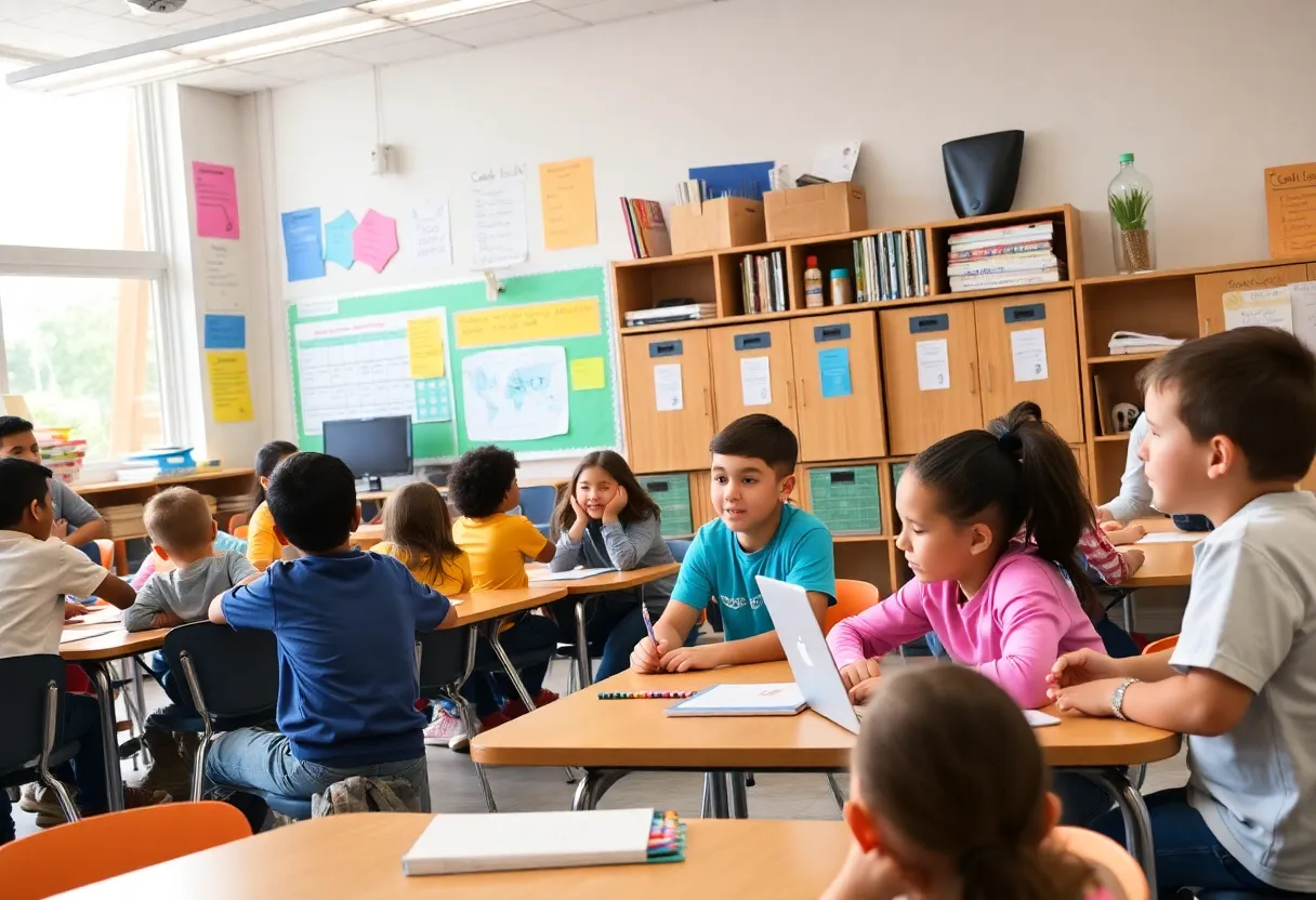 Students engaged in learning activities at a charter school in Clark County