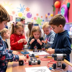 Children participating in STEAM educational activities at Sphere Weekend.