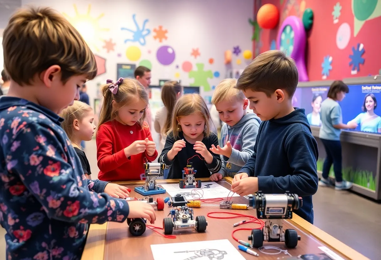 Children participating in STEAM educational activities at Sphere Weekend.