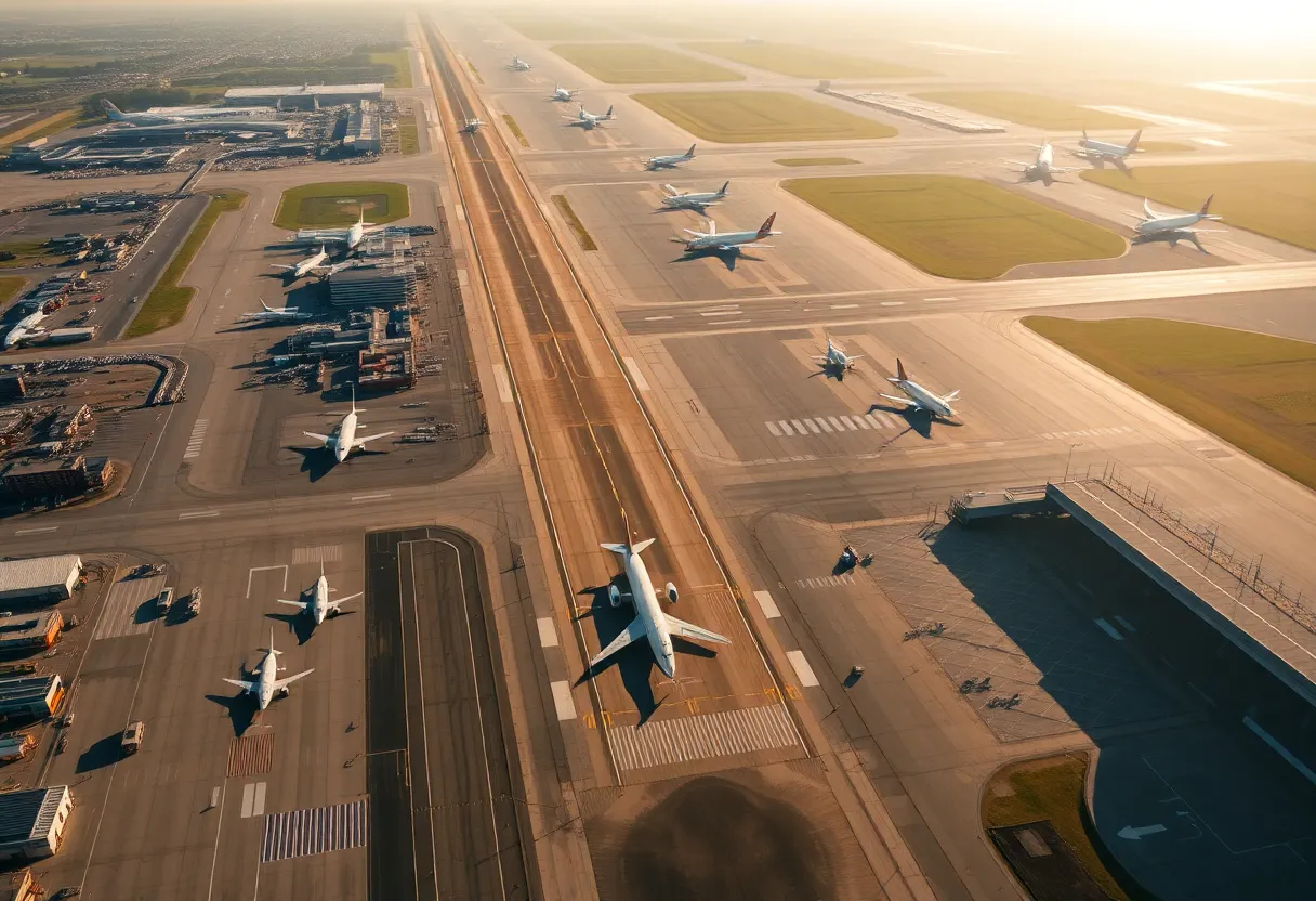Aerial view of Clark County's aviation facilities