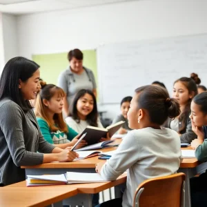 Classroom filled with engaged students and teachers in Clark County