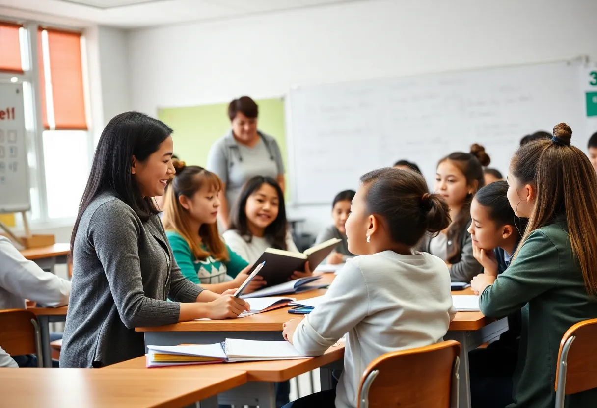 Classroom filled with engaged students and teachers in Clark County