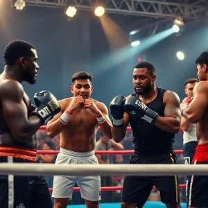 Debbie Gibson performing in boxing-themed music video