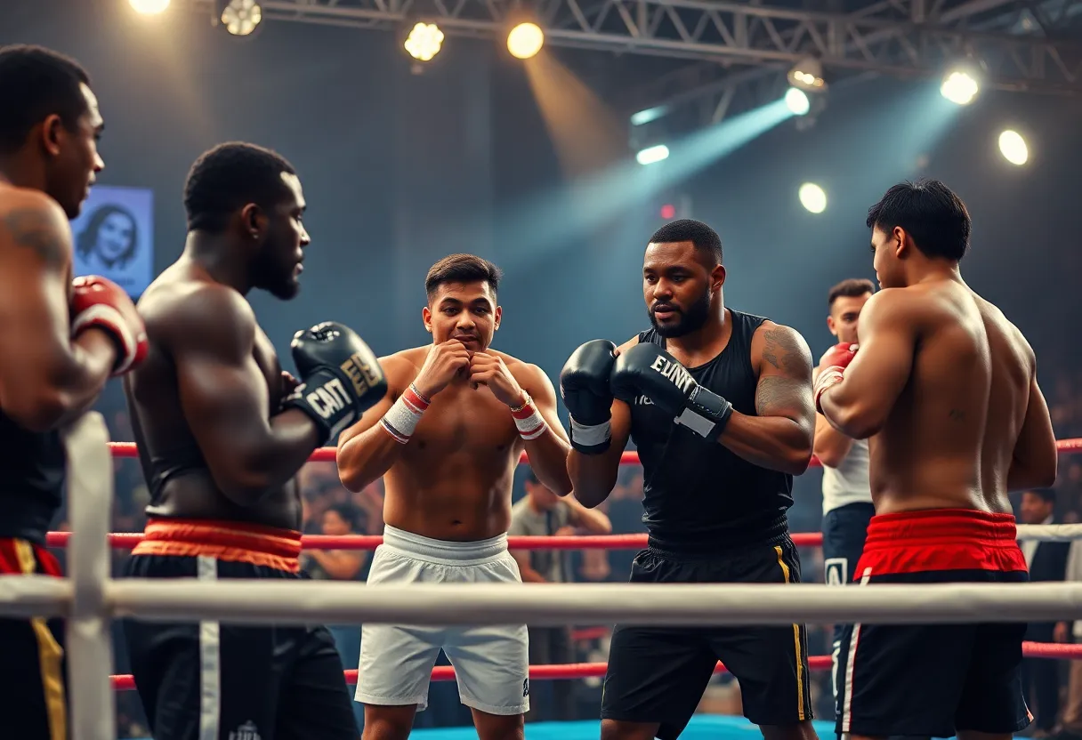Debbie Gibson performing in boxing-themed music video
