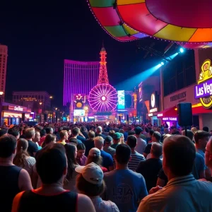 Crowd enjoying the Downtown Rocks concert series in Las Vegas
