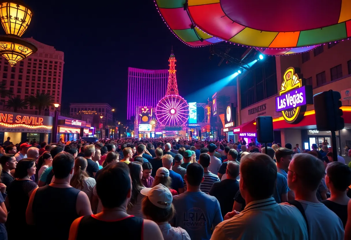 Crowd enjoying the Downtown Rocks concert series in Las Vegas