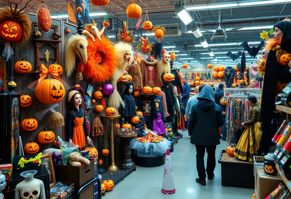 Festive Halloween display in a retail store