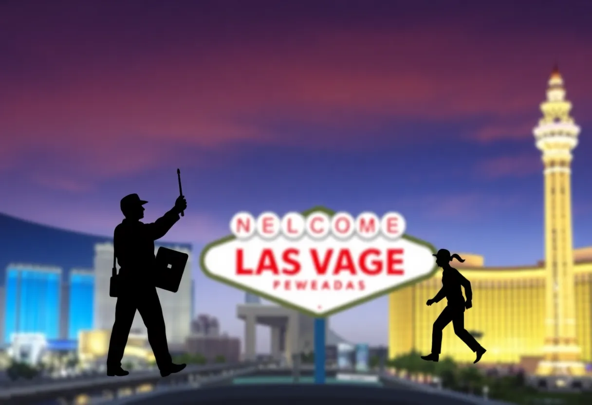 Illustration representing FBI changes in the Las Vegas field office due to COVID-19 policy disputes.
