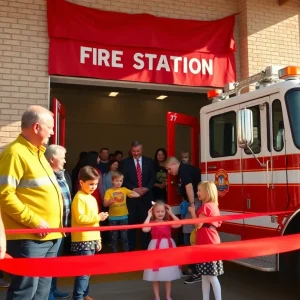 Crowd celebrating the grand opening of Fire Station 39 in Las Vegas