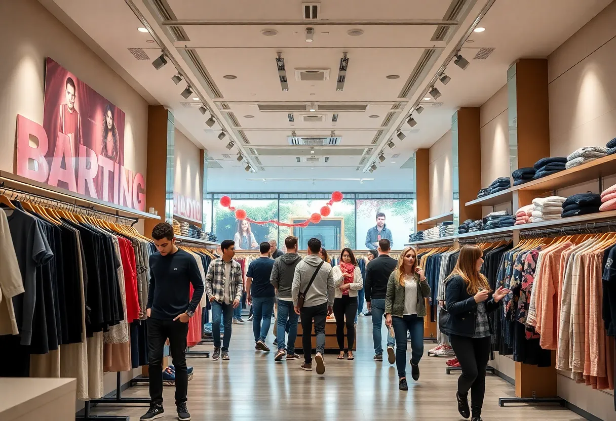 New H&M flagship store at the Las Vegas Strip with shoppers