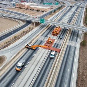 Construction on the I-15 South Widening Project in Las Vegas
