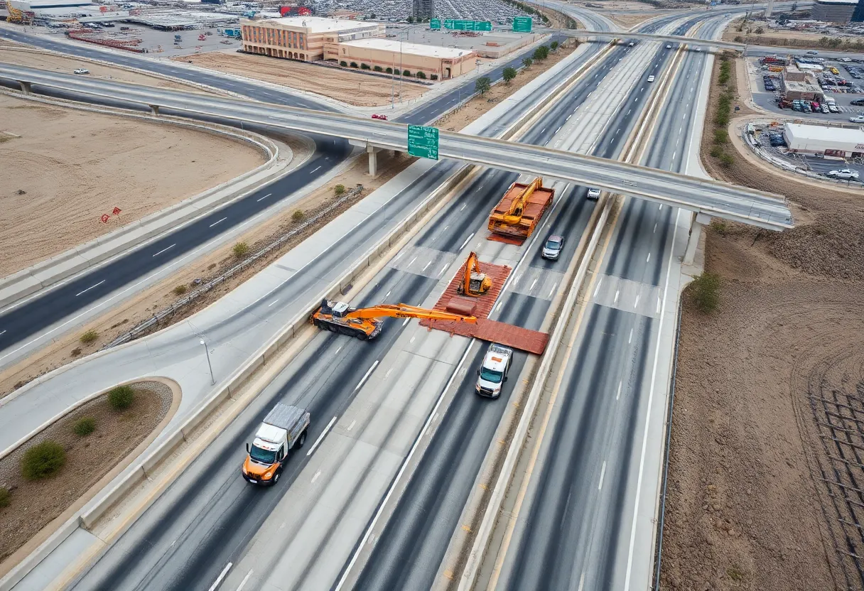 Construction on the I-15 South Widening Project in Las Vegas