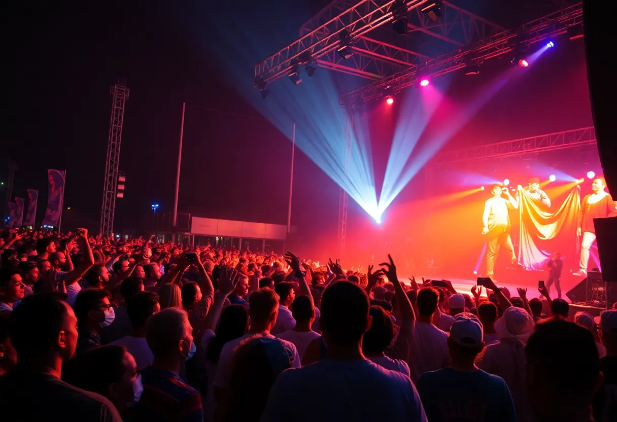 Crowd enjoying performances at iHeartRadio Music Festival